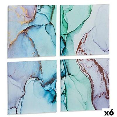 Canvas Gift Decor Canvas 35 x 7 x 35 cm Marmer Blauw