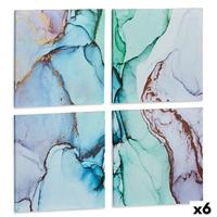 Canvas Gift Decor Canvas 35 x 7 x 35 cm Marmer Blauw