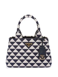 Prada sac cabas à motif brodé - Bleu