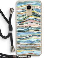 Watercolor Agate: Samsung Galaxy J6 (2018) Transparant Hoesje met koord