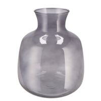 Bloemenvaas Mira - fles vaas model - smoke glas - D24 x H28 cm