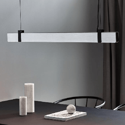 Hanglamp zilver Nordlux eettafel &apos;Lilt&apos; zilver ingebouwde led lamp modern CCT (Moodmaker)115cm