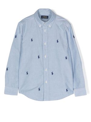 POLO RALPH LAUREN KIDS chemise à motif Polo Pony - Bleu