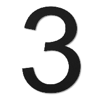 LIROdesign huisnummer 3 zwart - 15,5 cm - per stuk