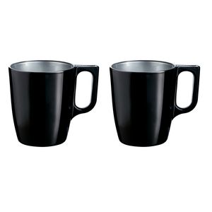 Set van 8x stuks koffie kopjes/bekers zwart 250 ml