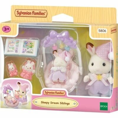 Ledenpop Sylvanian Families Las hermanas conejitas de chocolate: hora de dormir Meisje