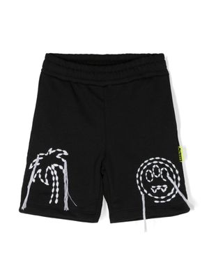 Barrow kids short en coton à broderies - Noir