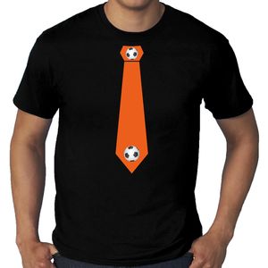 Grote maten zwart fan shirt / kleding Holland oranje voetbal stropdas EK/ WK voor heren 4XL  -