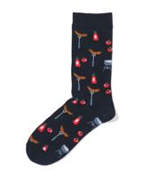 HEMA Sokken voor volwassenen &apos;let&apos;s chill and grill&apos; donkerblauw (donkerblauw)