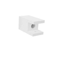 Witte rechthoekige leuningdrager voor 40x20 mm trapleuning - per stuk