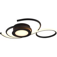 LED Plafondlamp - Plafondverlichting - Trion Jivino - 36W - Aanpasbare Kleur - Dimbaar - Rond - Mat Zwart - Aluminium - thumbnail