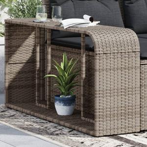 Opbergschappen 2 st poly rattan grijs