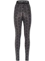 Philipp Plein legging monogrammé à taille haute - Noir - thumbnail