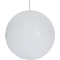 1x Witte rustieke bolkaars 8 cm 24 branduren   -