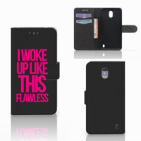 Nokia 2 Hoesje met naam Woke Up - Origineel Cadeau Zelf Maken | Portemonnee hoesje