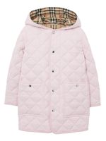 Burberry Kids manteau matelassé à capuche - Rose - thumbnail