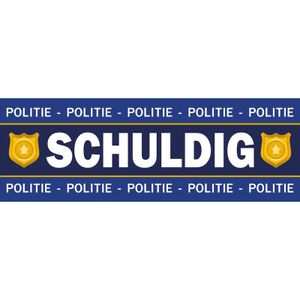 Politie schuldig sticker 6 x 19 cm