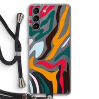 Colored Zebra: Samsung Galaxy S21 Transparant Hoesje met koord