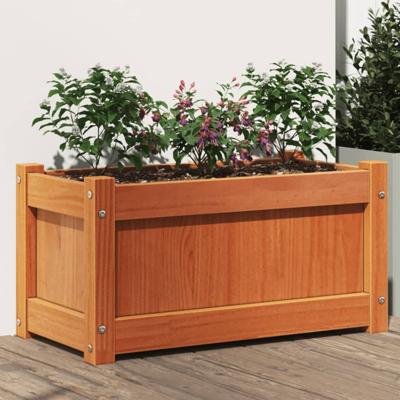 VidaXL Plantenbak 60x31x31 cm massief grenenhout wasbruin