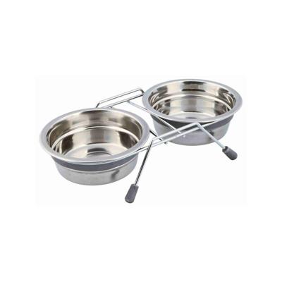 Voerbak voor honden Trixie Roestvrij staal 450 ml Dubbel 2 × 0,45 L