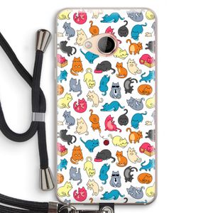 Kleurrijke katten: HTC U Play Transparant Hoesje met koord
