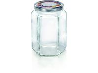 Leifheit 3211 Jampot Zeshoekig 770ml Glas/Zilver (set van 3 stuks)