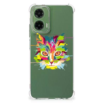Motorola Moto G35 Stevig | Bumper Hoesje | Cat Color Motorola Moto G35 Stevig | Bumper Hoesje | Cat Color