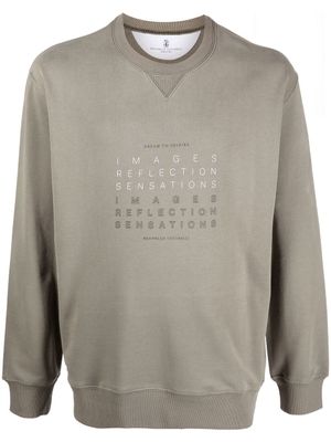 Brunello Cucinelli sweat à logo imprimé - Vert