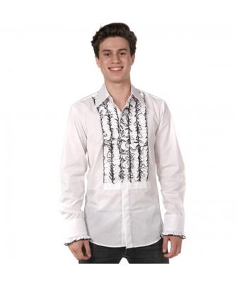 Ruffles Shirt White with Black Ruffles-S | 29% korting Ruffles Shirt White with Black Ruffles-S | 29% korting