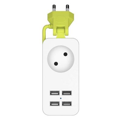 Strip 1/2 EU Plug 4 USB poort 1200W 250 v 1.5m stroomkabel wandcontactdozen Portable meerdere Socket EU Plug (1 OUTLET 4)