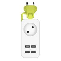 Strip 1/2 EU Plug 4 USB poort 1200W 250 v 1.5m stroomkabel wandcontactdozen Portable meerdere Socket EU Plug (1 OUTLET 4)