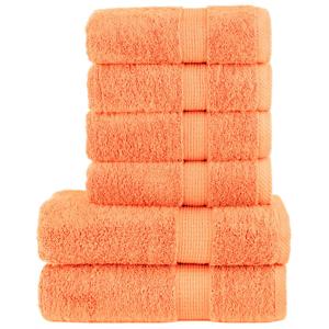 VidaXL 6-delige handdoekenset solund 600 g/m² oranje