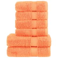 VidaXL 6-delige handdoekenset solund 600 g/m² oranje