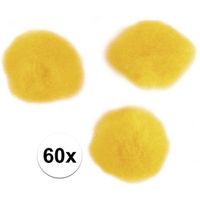 60x knutsel pompons 15 mm geel - thumbnail