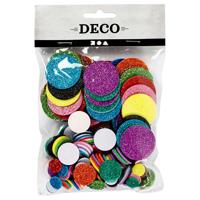 Creativ Company Foamvormen glitter cirkels, 150st.
