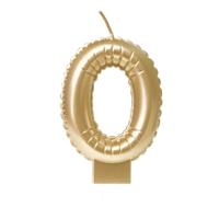 Foil balloon candle gold 0 | 4 stuks