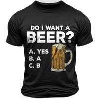 wil ik een bier brief gedrukt grappig bier T-shirt heren grafisch katoenmix shirt sport klassiek shirt korte mouw comfortabel T-shirt zomer lente mode designer kleding Lightinthebox