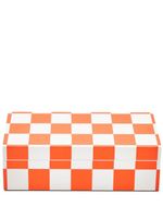 Jonathan Adler boîte Lacquer Checkerboard - Orange