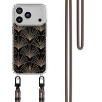 iPhone 17 Pro hoesje met donkerbruin koord - Deco Glam