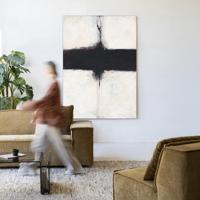 Urban Cotton Wandkleed 'Abstract 3' 110 x 145cm in Frame - black