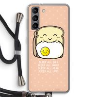 Sleep All Day: Samsung Galaxy S21 Transparant Hoesje met koord