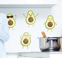 Stel grappige avocado's in Fruit stickers - thumbnail