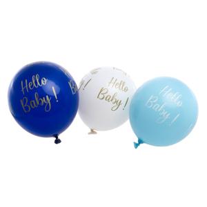 Chaks Baby kraamfeest/geboorte ballonnen - Hello Baby - 6x stuks - blauw - babyshower