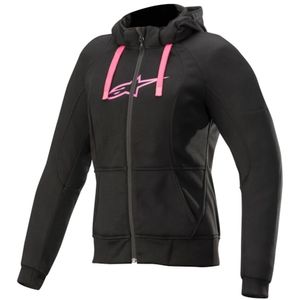 ALPINESTARS Stella Chrome Sport Hoodie, Motorhoodie dames, Zwart-Fuchsia