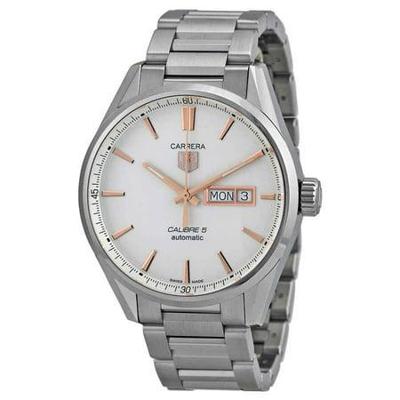 Tag Heuer Carrera zilveren wijzerplaat roestvrij stalen herenhorloge WAR201DBA0723