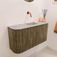 Toiletmeubel Mondiaz Joya Dlux | 83.2 cm | Meubelkleur Dusk | Faye wastafel Glace Wasbak Midden | Zonder kraangat(en)