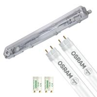 LED Waterdichte TL Armatuur met T8 Buizen - Velvalux Strela - 60cm - Dubbel - Koppelbaar - Waterdicht IP65 - OSRAM - - thumbnail