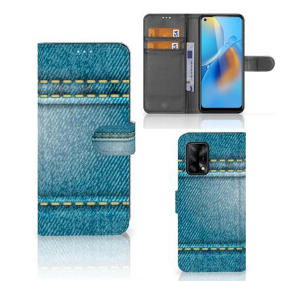 OPPO A74 4G | Wallet Case | met Pasjes | Jeans