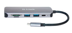 D-Link DUB-2325/E USB-C (USB 3.2 Gen 2) multiport hub 5 poorten Antraciet