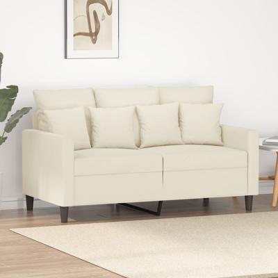 Tweezitsbank 120 cm fluweel crèmekleurig